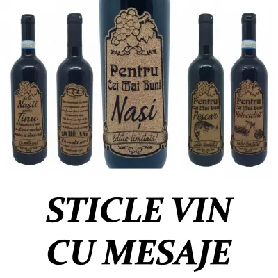 Sticle vin cu mesaje